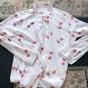 Loft Floral  Long Sleeve Polyester Blouse